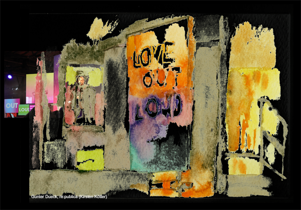 Gunther Dueck: Flachsinn - Über gute und schlechte Aufmerksamkeit, wie man sie bekommt, wer gewinnt und wohin alles führt, re:publica 17, 09.05.2017, painting 12 x 17 cm: Kirsten Kötter