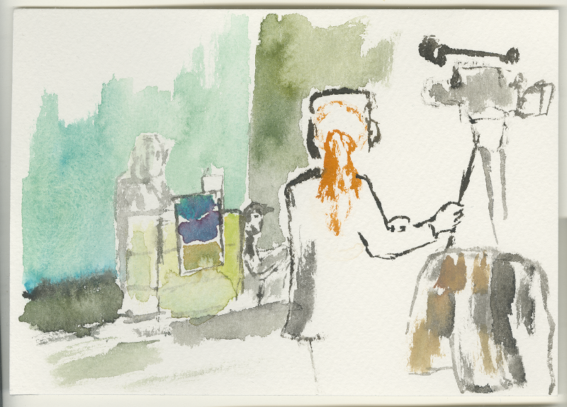 'Wir hab'n Polizei!' - Chancen & Herausforderungen beim Einsatz sozialer Medien in der Polizeiarbeit, re:publica 17, 09.05.2017, painting 12 x 17 cm: Kirsten Kötter